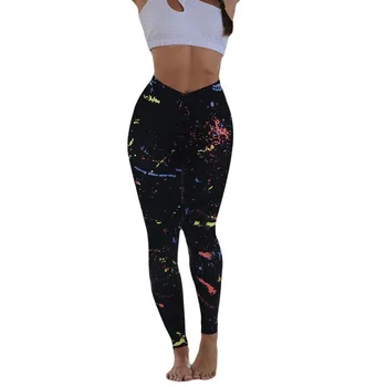 SAGACE Calças de Yoga Mulheres de Cintura Alta de Impressão de Esportes de Moda feminina Multicolor Impressão de Quadril Aperto de Exercício, Executando Calças de Yoga