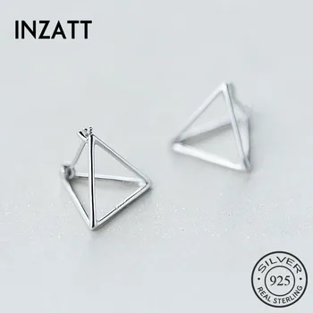 INZATT Punk Minimalista e Geométrica Triângulo Brincos de Charme, 925 Prata Esterlina Jóias Para as Mulheres Acessórios