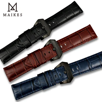 MAIKES Novo design 22mm 24mm 26mm acessórios assistir watchbands genuíno faixa de relógio de couro pulseira para relógio Panerai pulseira de cinto