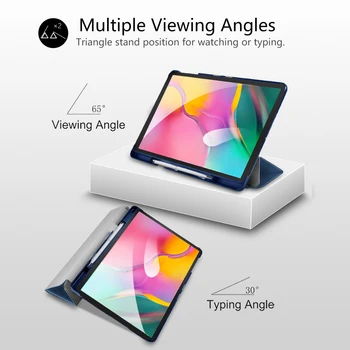 Tablet Case para Samsung Galaxy Tab UM ecrã de 10.1 2019 SM-T510 SM-T515 Magnético Stand Case Capa com porta-Lápis funda capa +película