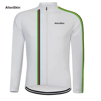 Alienskin preto-e-branco de Manga Longa Pro Camisas de Ciclismo Mtb Estrada Roupas de Bicicleta Maillot Ciclismo Sportwear Moto Camisas 6576
