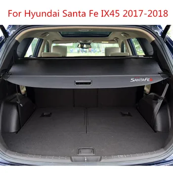 Traseira Prateleira Tronco Material de Cobertura Cortina Cortina Traseira Retrátil Espaçador Traseira Racks Para Hyundai Santa Fe IX45 2017-2018