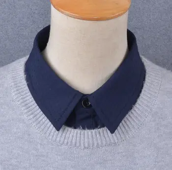 Homens e mulheres algodão camisa de falso colar Laços & Destacável Gola R470
