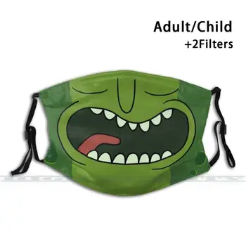 Picles Boca De Design Personalizado Para Adultos E Crianças Anti-Pó De Filtro Diy Bonito Imprimir Lavável Máscara De Picles De Pepino Boca Verde