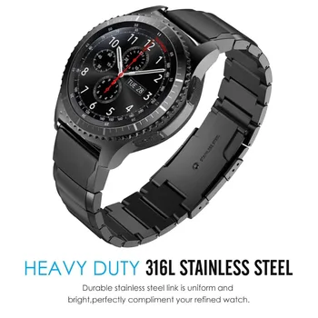 Alta qualidade Pulseira de Metal Para Samsung Galaxy Watch 46mm 42mm pulseira de Engrenagem S3 Pulseira de Aço Inoxidável Pulseira de 20mm 22mm