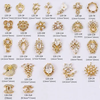 5pcs 3d de ouro da liga de Zircônio flor da arte do prego decorações de cristal strass decoração de unhas, acessórios, jóias de suprimentos encantos