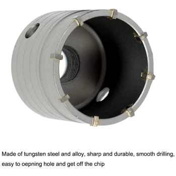 Concreto Buraco Viu Kits de SDS Plus Haste de Parede Cortador de Buraco de Cimento Broca Conjuntos de Bits(30, 40, 60mm), com 220mm de biela