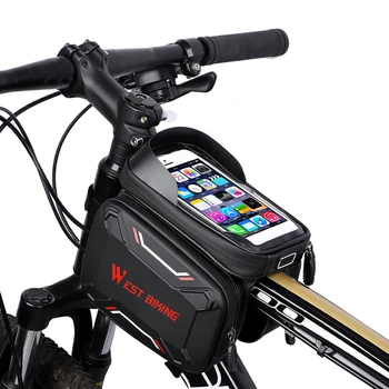 Portátil, Touchscreen Bicicleta Topo do Tubo Sacos do Zipper Rígido Multi-bolso Impermeável Telefone Sacos de Equipamento de Ciclismo