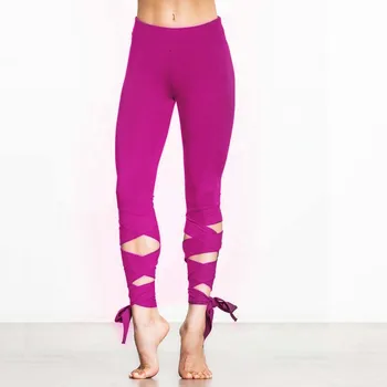 2020 Mulheres Wrap-around Yoga Leggings Push-Up Empilhados Perfeita Adequação Calças de Dança Balé de Tiras de Esportes Leggins Mujer Pantalon