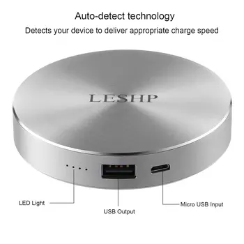 LESHP 6000mAh 5V/2.0 UM Banco de Energia Portátil Universal Externa Bateria Carregador de Cópia de segurança para Telefones Inteligentes Tablet Tamanho Compacto