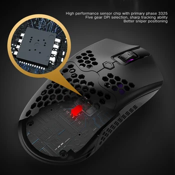 X2 12000DPI sem Fio/com Fio Dual Mode 7-Chave Oca RGB para computador Portátil PC Gaming Mouse Dual Modo RGB de Luz Ajustável DPI Mouse para Jogos