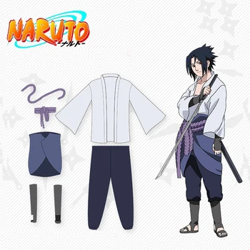 Uchiha Sasuke cosplay fantasia anime Naruto Shippuden terceira Geração, Roupas de Festa de halloween (Blazer+calça+Cintura corda+desperdício