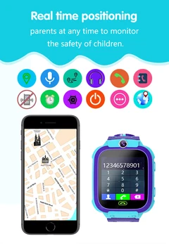 Novo Q12 Smart Watch LBS Garoto SmartWatches Bebê Assista 1,44 Polegadas do Chat de Voz do GPS Finder Localizador Rastreador Anti Perdido Monitor com Caixa