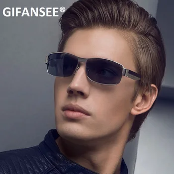 GIFANSEE Polarizada piloto homens óculos de sol de armação de metal Grande óculos de pernas de Condução de esportes ao ar livre Retro marca designer uv400 tons