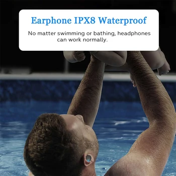 Bluetooth Mini 5.0 TWS Fones de ouvido Ture sem Fio, Fones de ouvido sem fio IPX8 Impermeável Gêmeos Fones de ouvido Estéreo de 3000mAh Caixa de Carregamento