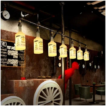 Vintage Ferro Loft Bar, Sala de estar LED Candelabro Industrial Pingente luzes de Luzes de Casa de Lâmpadas Penduradas Cozinha Luminárias Luminária