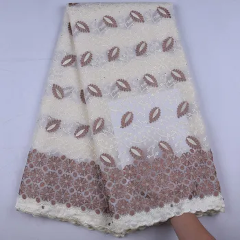 Algodão Africano, Seco Laço De Tecido De Alta Qualidade Nigeriano Tecido De Renda Embroiderey Suíço Em Voile De Renda Na Suíça, Para A Mulher A1663