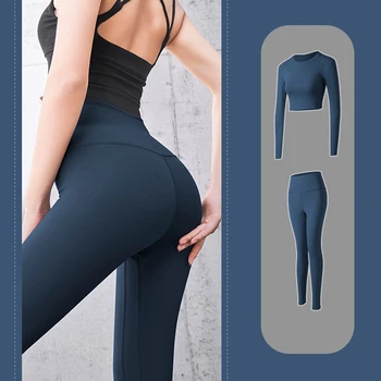 Hecatal Plus Size, Roupas De Ginástica Mulheres Conjunto De Yoga Apertado Leggings De Cintura + Crop Top 2 Peças De Conjunto De Mulheres A Ropa De Mujer Envio Gratis