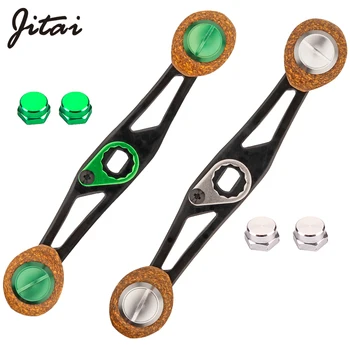 JITAI Aluminum Alloy Fishing Reel Handle for Abu/DAIWA Fishing Reel Wooden Knobs Hole Size 8*5/7*4mm Rocker Accessories DIY Tool