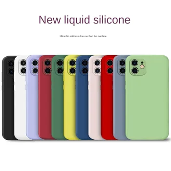 Para Iphone12 Pro Max Novo Líquido De Caixa Do Telefone Do Silicone Lente De Precisão Do Furo