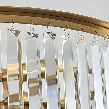 Modernas e de luxo luz lustre para sala de estar, casa de ouro decoração do diodo emissor de cristal da lâmpada redonda sala de jantar cadeia de cristal dispositivo elétrico de iluminação