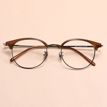 TR90 Transparente, Óculos de Armação de Mulheres de Meia Rim Óptica Miopia Prescrição de Óculos com Armações de óculos Limpar Lente de Óculos, Oculos