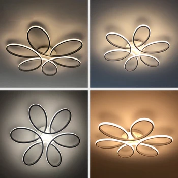 Novo e Moderno LED Candelabro das Luzes Com Controle Remoto de estar Sala de Jantar, Quarto de Fixação em forma de Flor Arte Lâmpadas de Iluminação interna