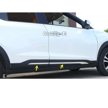 Para Nissan Chutes De 2017 2018 2019 2020 Estilo Carro Tampa de Aço Inoxidável Porta Lateral do Corpo Moldura Vara Faixa de Fluxo de Moldagem de 4pcs