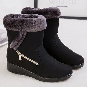 BEYARNE2019 botas de inverno para as mulheres, quente luxuoso de neve botas, sapatos femininos com zíper, botas de inverno para as mulheres, mais o tamanho de sapatos
