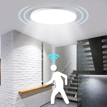 Led Luzes de Teto Sensor de Movimento de PIR Moderno da Lâmpada de 18W 12W Para a Cozinha Interior, Iluminação Home Corredor Corredor de montagem em Superfície