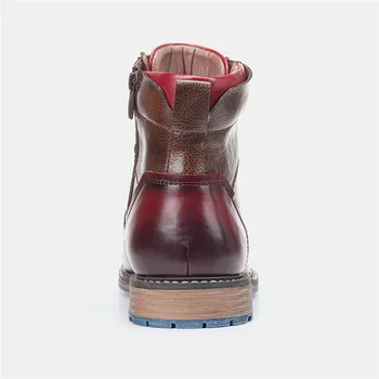 Yomior Tamanho Grande De Outono, Moda De Inverno Homens Botas Vintage Casual De Couro Genuíno Sapatos Militar Britânica De Motos Botas Western