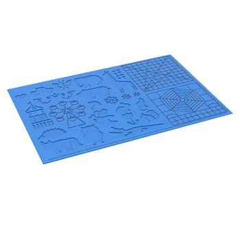 Caneta de Impressão 3D Design de Silicone Tapete com o Basic e Animal Padrões,Atualizado Tapete de Silicone com 2 Protetores de Dedo