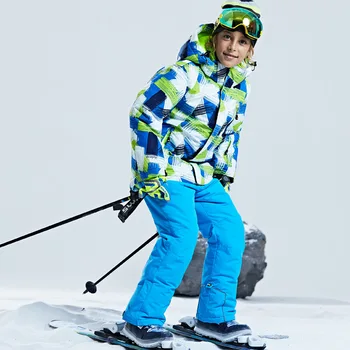 Crianças Térmica Terno de Esqui Impermeável, Calça+Jaqueta de Menino Menina de Esportes de Inverno, à prova de Vento com qualidade Garoto de Esqui e snowboard 2pcs Ternos