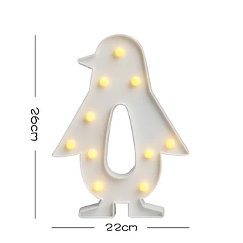 ROPIO 3D Noite do DIODO emissor de Luz, Lâmpada da Tabela do Letreiro Penguin Bateria Operado Para o Quarto das Crianças Festa de Casamento, Aniversário, Decoração