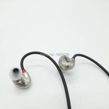 RHAT20 de Unidade Dual Fone de ouvido Hi-Res Dinâmica Aparelhagem hi-fi no Ouvido de Metal com Isolamento de Ruído de Fone de Ouvido de Gancho do Fone de ouvido