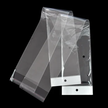 5 tamanhos de SACOS de Plástico transparente Pacote de Peruca Saco Auto-Adesivo Transparente Longo Poli Saco Para Embalagem Peruca de Cabelo Bolsa de Extensão