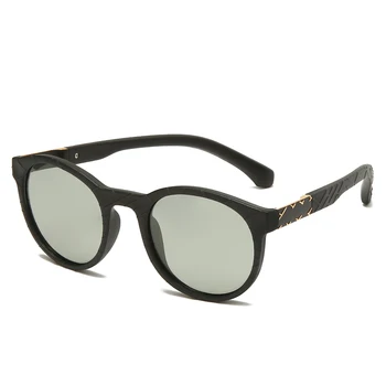 O Design da marca Óculos de sol Polarizados Vintage Rodada do Óculos de sol das Mulheres os Homens de Condução de Óculos de Sol UV400 Tons Oculos de sol