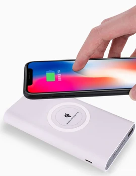 10000mAh Portátil Carregador sem Fios Qi Banco de Potência Para o Xiaomi Mi iPhone Poverbank Bateria Externa Rápido Sem Carregamento Powerbank