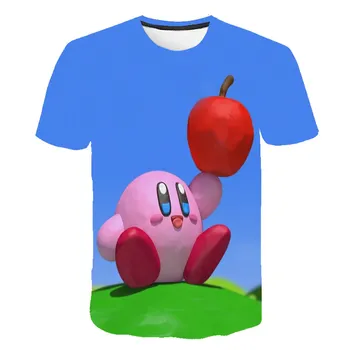 Kawaii Kirby Engraçado dos desenhos animados Camisa de T de Crianças Meninos Meninas rapazes raparigas Impressos em 3D Bonito T-Shirt de Verão Tops Casual Tshirt Streetwear Criança Camisetas
