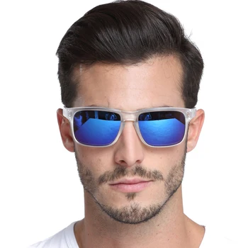 Dokly Moda Óculos de Homens, Óculos de sol dos Homens lente azul Claro Armação de Óculos Masculino Quadrado marca de Óculos de Sol UV400