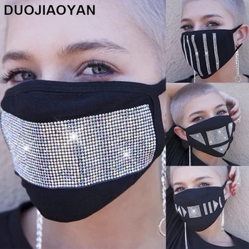DUOJIAOYAN Europeu e Americano de moda de nova máscara de strass streamer véu de verão, protetor solar véu acessórios sexuais
