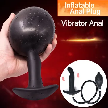 Inflável Anal Plug anal Expansível Bujões de Expansão de Massagem Anal Vibrador Anal Plugues Dilatador Elástico para Homens Mulheres Adultos Brinquedos Sexuais