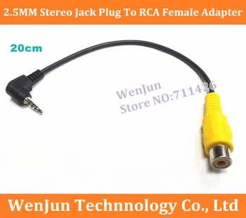100PCS/MONTE Frete Grátis 4 Pólos 2,5 MM Estéreo Jack Para RCA Fêmea Adaptador de AV Para GPS-um Conversor de Vídeo Cabo