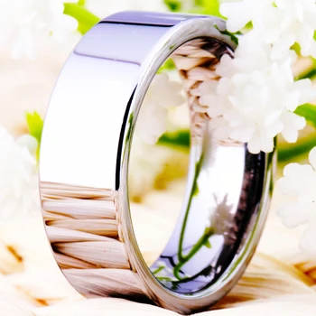 Vendas quentes 8MM Largura de Casamento Clássico da Banda Anéis de Noivado em Prata Tubulação Livre de Gravura de Anéis de Carboneto de Tungstênio Para as Mulheres Anel dos Homens