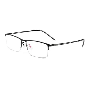 Reven Jate EJ8606 Óculos Óptico de Moda de Titânio Óculos de Moldura Para os Homens, Óculos de Meia-rim Óculos com 2 Cores Opcionais