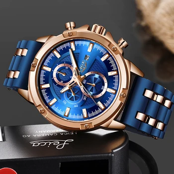 2020 Novas LIGE Mens Relógios as melhores marcas de Luxo do Cronômetro Esporte impermeável Relógio de Quartzo do Homem de Negócios de Moda do Relógio relógio masculino