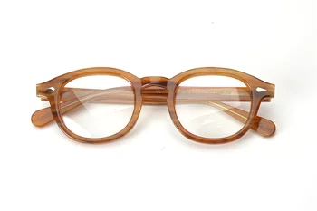 Johnny Depp Óculos De Armação De Alta Qualidade Da Moda De Óculos Mulheres Homens Computador Rodada Limpar Óculos De Caso Original