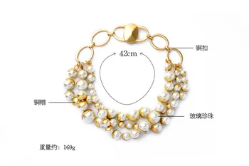AB-xl01071a /doce de menina jóias / fábrica / oferta irregular pérola cluster camada colar curto