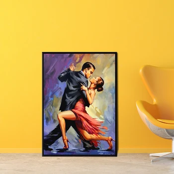 Dança de Tango Pintura Decorativa Imagem Moderna da Parede Pinturas de Arte para a Sala de Decoração de Casa Sem Moldura