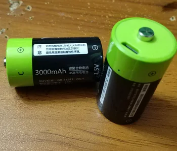 ZNTER 1,5 V 3000mAh Recarregável C Tamanho 4500mwh Li-Po Bateria usb